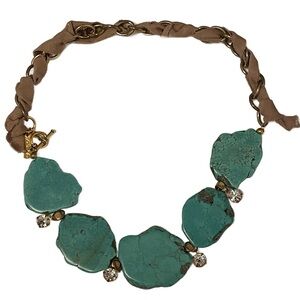 LAUREN ELAN Olivia Necklace Turquoise Designer Signed Statement
